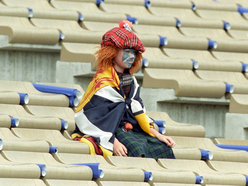 A young Scotland fan ahead of the 1-1 draw with Norway at Parc Lescure in Bordeaux.