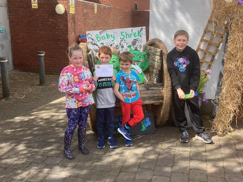Pupils from Calder Vale St Johns C Of E Primary School, the creators of Baby Shrek