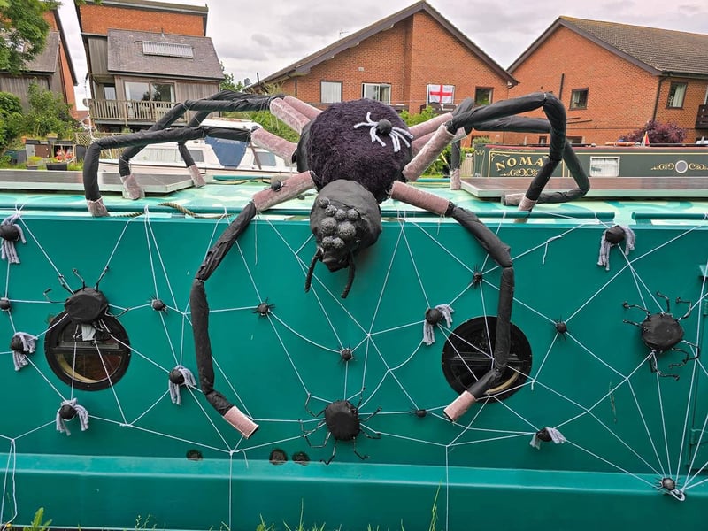 A spider scarecrow