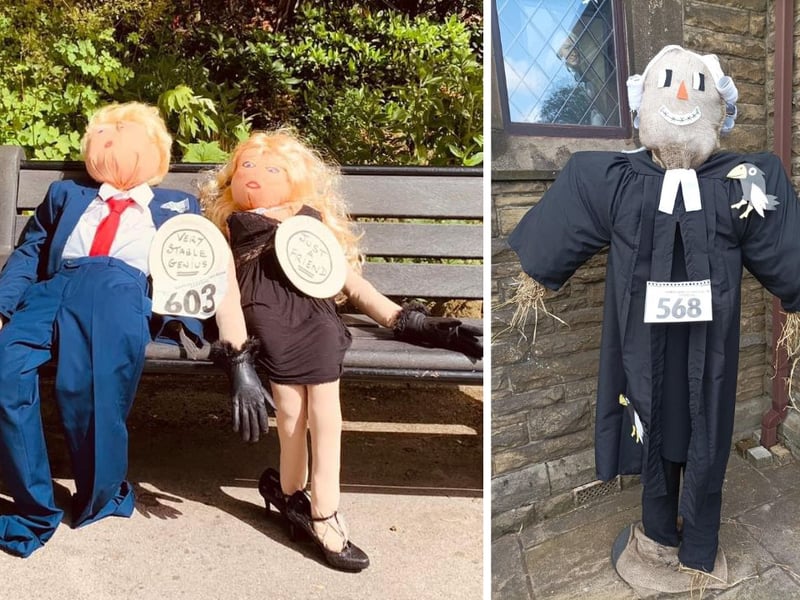 L: Donald Trump and Stormy Daniels. R: Iconicly, a judge.