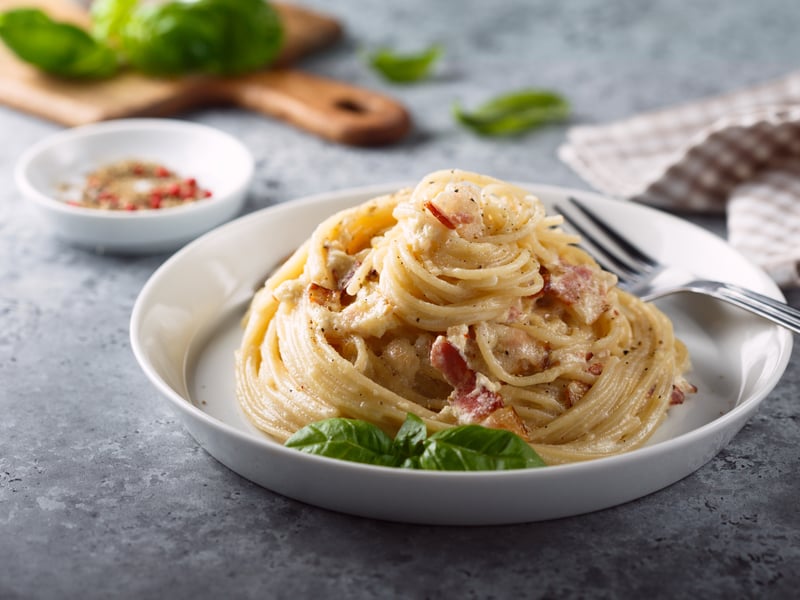 The beloved pasta dish Spaghetti Carbonara rounded off the top three. The traditional Italian pasta dish is made with spaghetti, pork, cheese, eggs, and salt and pepper. However, there have been many twists on the classic, with the inclusion of different toppings. (Photo: marysckin - stock.adobe.com)