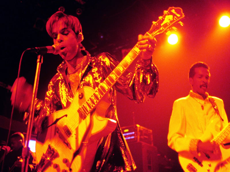 Provocative as ever, Prince's "Gett Off" is a blend of funk, hip hop, and R&B, featuring prominent bass lines, energetic rhythms, and Prince's distinctive vocal style. It debuted on August 25 1991 at #5 but quickly rose the following week to peak at #4.