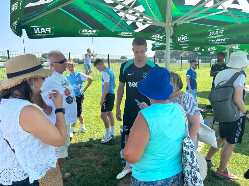 Conor Shaughnessy with Pompey supporters in Croatia