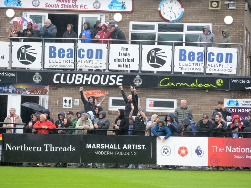 Sunderland fans in action during the Black Cats' 5-0 away pre-season win against South Shields.