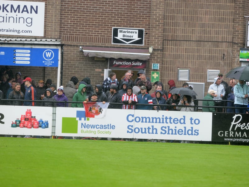 Sunderland fans in action during the Black Cats' 5-0 away pre-season win against South Shields.