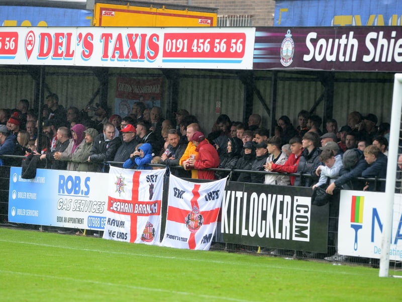 Sunderland fans in action during the Black Cats' 5-0 away pre-season win against South Shields.
