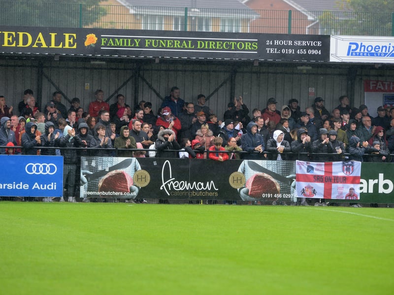 Sunderland fans in action during the Black Cats' 5-0 away pre-season win against South Shields.