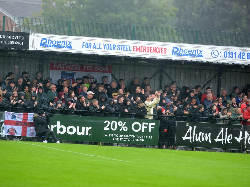 Sunderland fans in action during the Black Cats' 5-0 away pre-season win against South Shields.