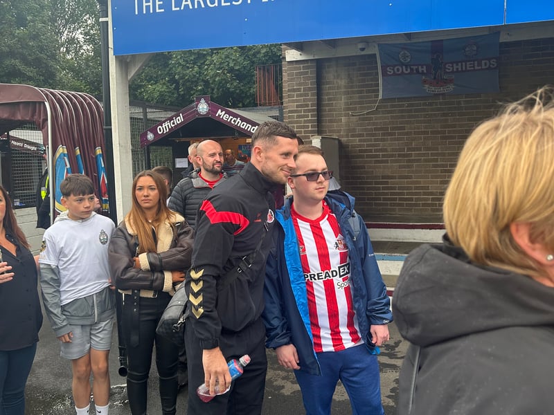 Sunderland fans in action during the Black Cats' 5-0 away pre-season win against South Shields.