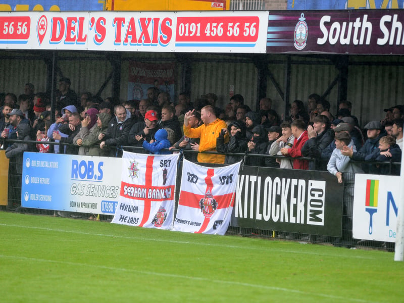 Sunderland fans in action during the Black Cats' 5-0 away pre-season win against South Shields.