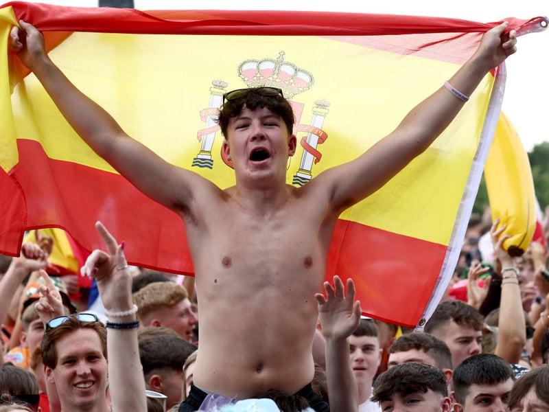 Spanish flags were a popular accessory at TRNSMT on Sunday, as Spain took on England in the final of Euro24.