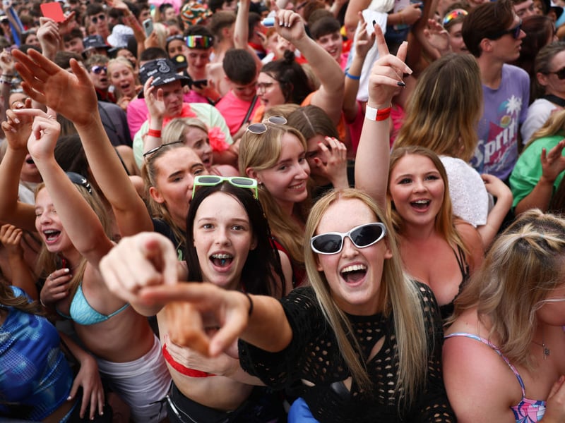 Tom Grennan fans enjoying the singer's Sunday TRNSMT set.