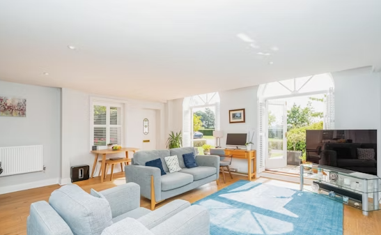The property listing says: "No 1 is a unique duplex style property, formally the Orangery to this wonderful character building and enviably enjoys its own private entrance and garden area to the front." 