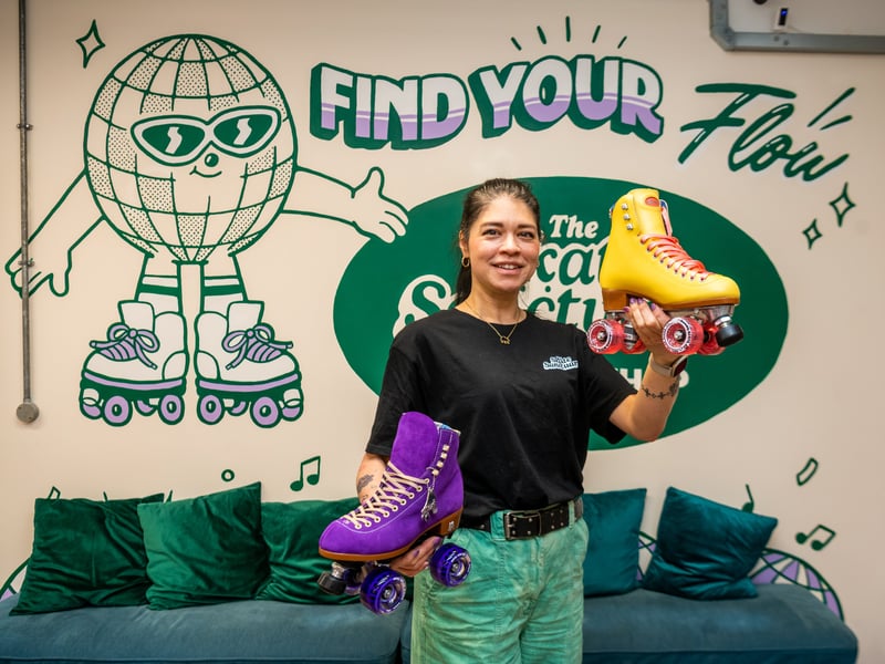 The Skate Sanctuary opened in the ground floor of Mabgate Mills in June 2024. Pictured is founder Melissa Blackwood. 