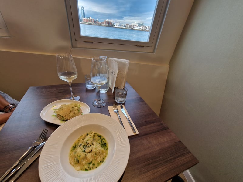 The Lightship, Haslar Marina, has a range of delicious meals to choose from.
I opted for the agnolotti and it was sublime.