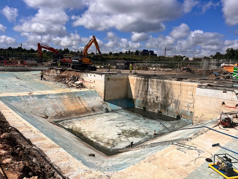 Pictured: The now-drained Hilsea Lido