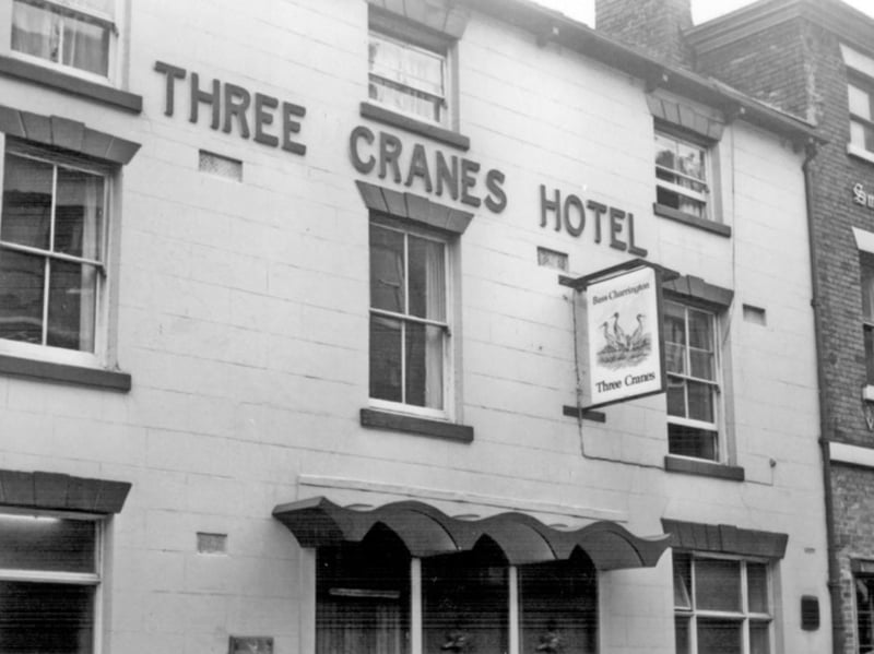 The Three Cranes Hotel, on Queen Street, Sheffield city centre, in 1975