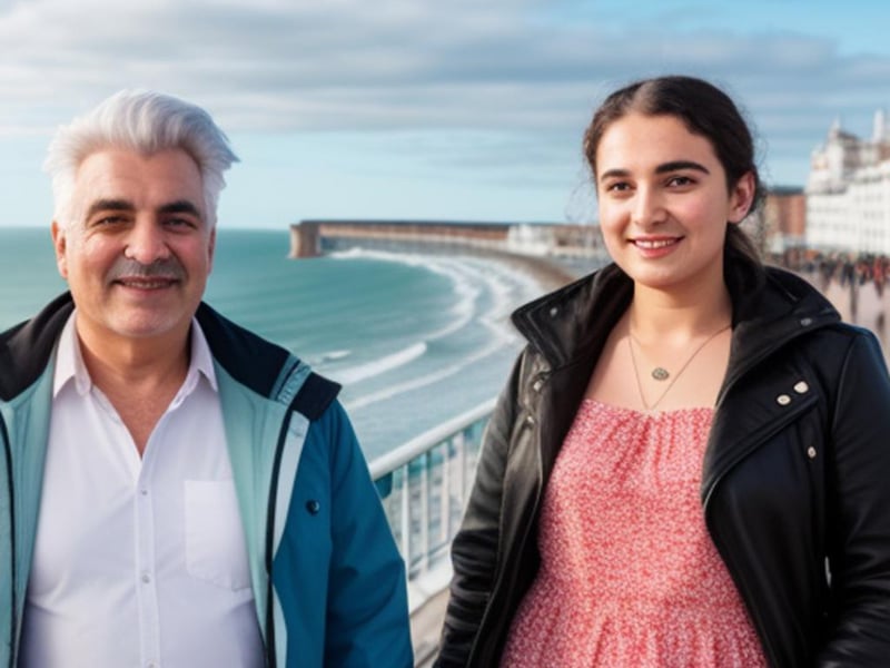 People in Brighton won't look too different in 25 years, according to AI, they even dress like us - perhaps 2020s throwback is in vogue. Photo: Picsart