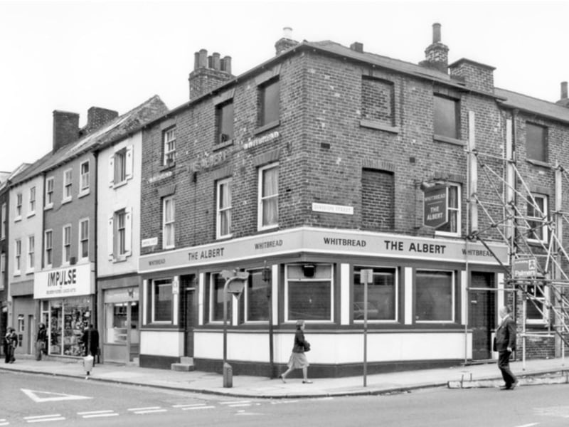 The Albert pub, on the corner of Cambridge Street and Division Street, Sheffield city centre, in 1978