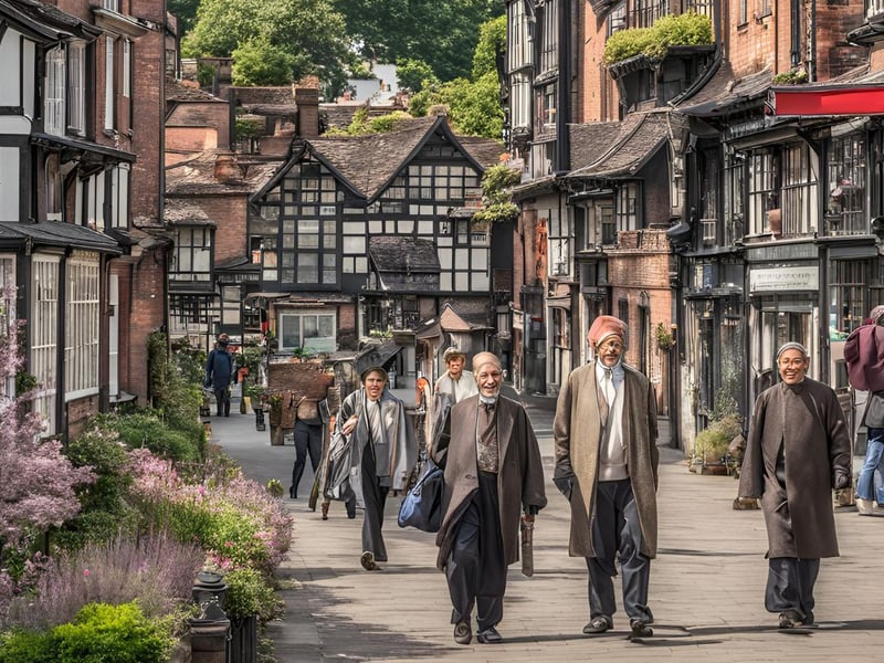Fashion won't have made a huge jump in Shrewsbury in the year 2050, at least according to this AI prediction of what people could look like in the city. Photo: Canva