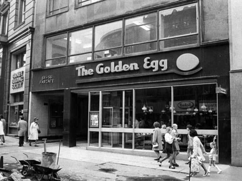 The Golden Egg restaurant, on Fargate, Sheffield city centre, in May 1973
