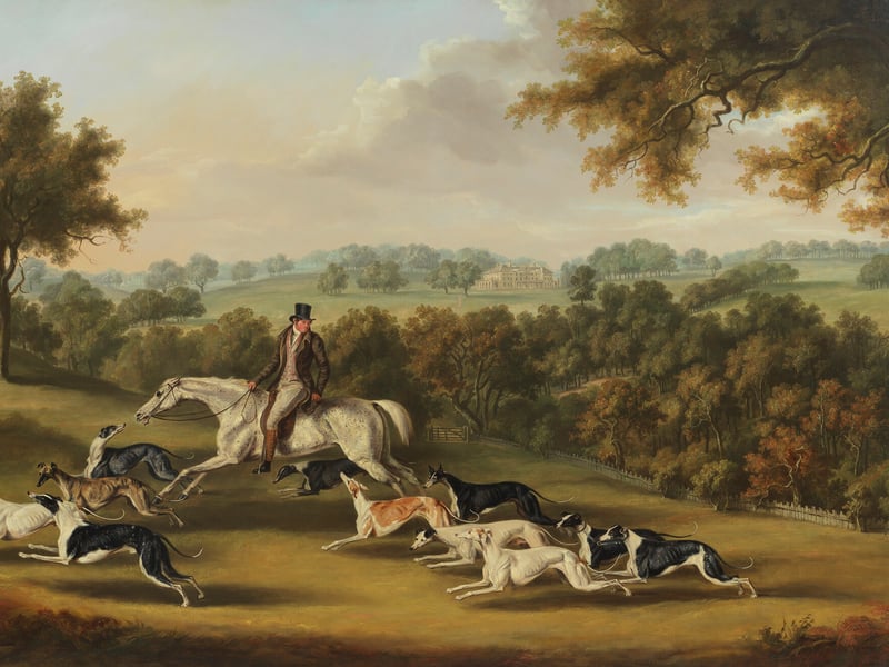 British artist William Henry Davis (1786-1865) painted this picture of Colonel Newport Charlett's favourite Greyhounds at Hanley Court, in Worcestershire. It's expected to sell for a cool £50,000-£80,000.