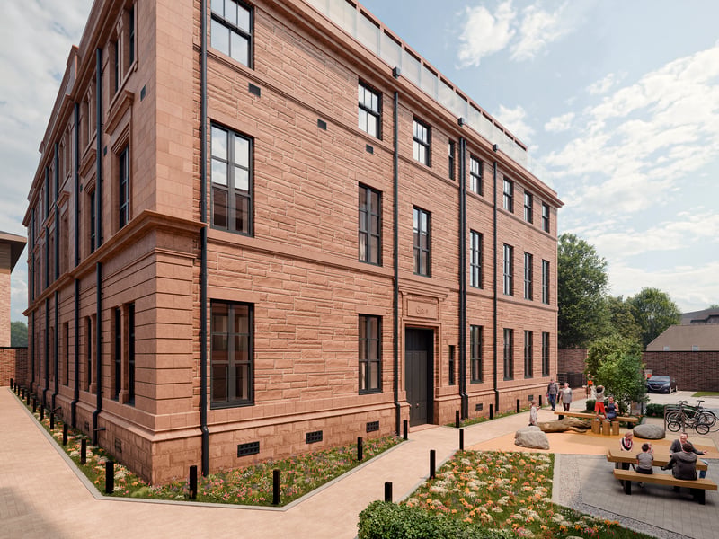 A conversion project of the former Napiershall Street school, this imposing building which was constructed in 1900 and closed in the 1980s. The project will see 24 apartments created in the old school and a further 25 in an adjacent new block. Napiershall Street is in the West End of Glasgow. Contact Savills.