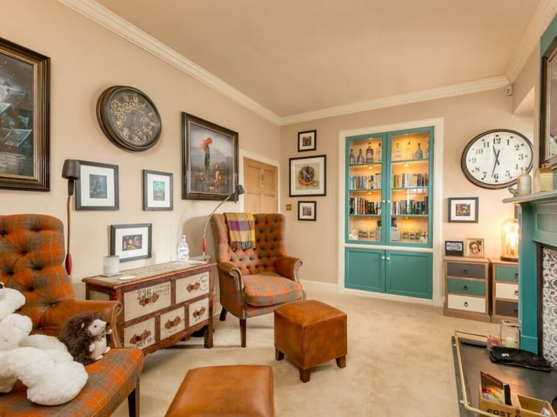 Old Lennie has a large living room with wood-burning stove, with a sizeable mezzanine above housing a library and study. Its dining-kitchen has a separate utility and snug. The main bedroom has an ensuite and dressing room, and there are three other bedrooms, a bathroom, and shower.
