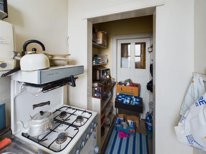 The small kitchen which serves the main lighthouse keeper's building.