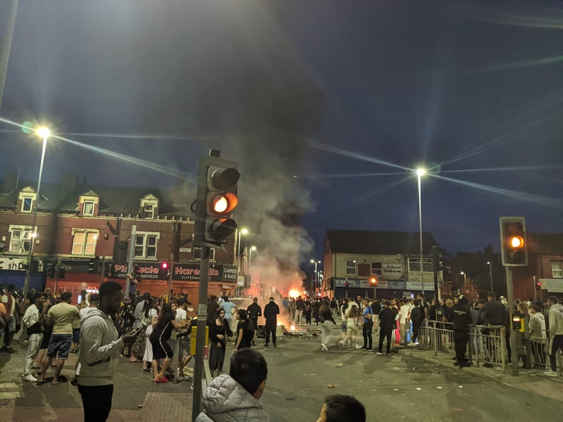 Crowds began to gather and more officers were requested to attend the area in Harehills, where some “pockets of disorder were occurring”, West Yorkshire Police said in a statement tonight.