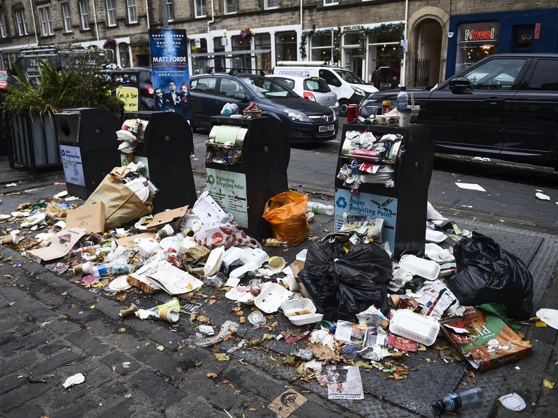 The rubbish lining the streets in Edinburgh after six days of the bin strikes in 2022 made the usual array of Fringe posters scattered around the city appear insignificant