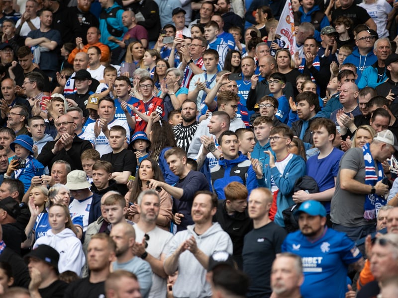 Rangers fans take in the atmosphere at Murrayfield.