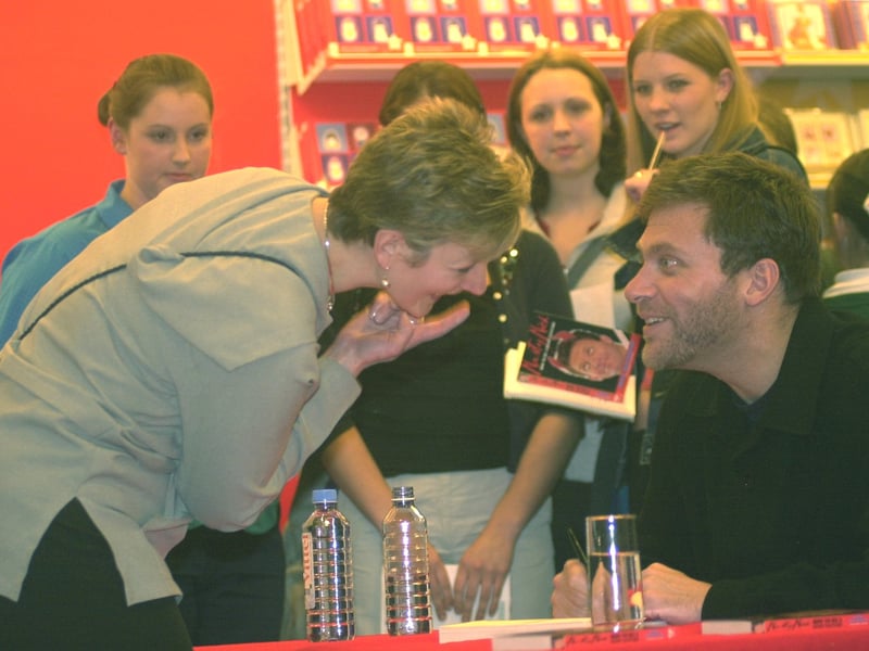 Big Brother's Nick Bateman signs copies of his book at the White Rose Centre in October 2000.
