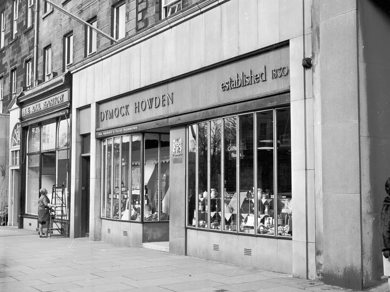Dymock Howden, Italian grocers and cafe, in George Street Edinburgh, which announced it was closing down in March 1970.