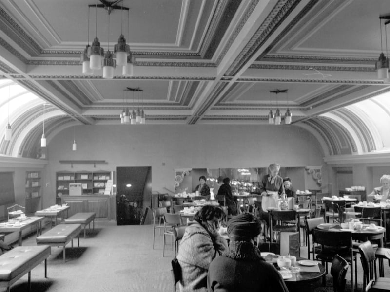 Interior of Dymock Howden, Italian grocers and cafe, in George Street Edinburgh, which announced it was closing down in March 1970.