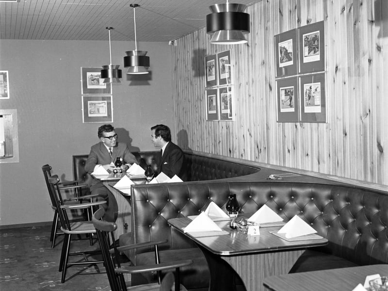 Interior of Shades Steak House and Cocktail Bar - owned by golfer Ronnie Shade - in Lothian Road Edinburgh, October 1967.