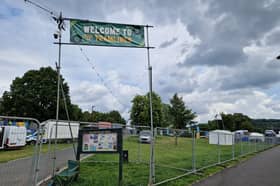 The entrance to Tramlines, in Hillsborough Park, ahead of this week's festival. Photo: David Kessen, National World