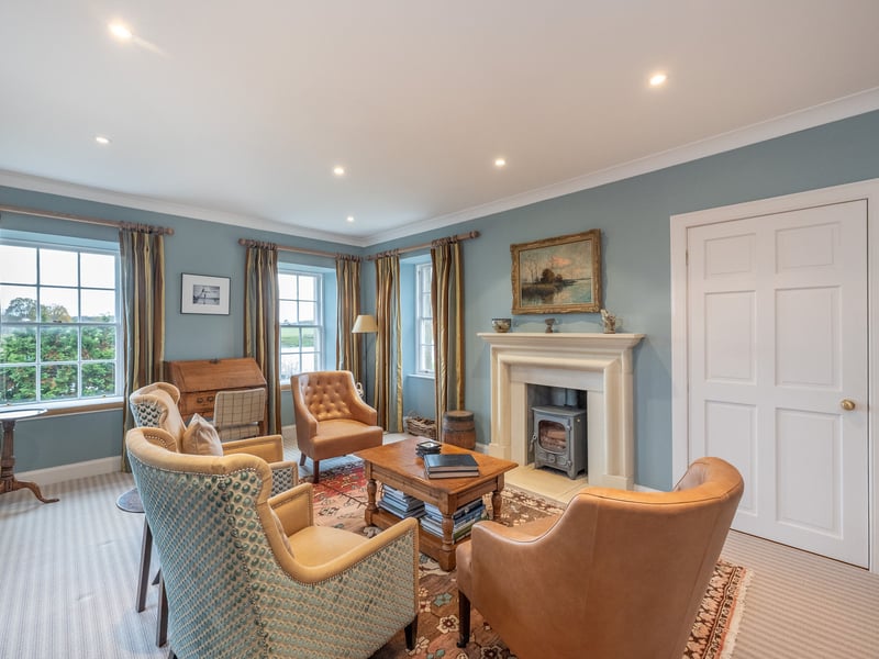 The lower ground floor houses an open-plan kitchen, with dining and living area, and the principal bedroom suite, with dressing room plus utility. Its ground floor has a single bedroom, billiard room and boot room, while the upper ground floor has the sitting room. Two ensuite double bedrooms and family bathroom are on the first floor.