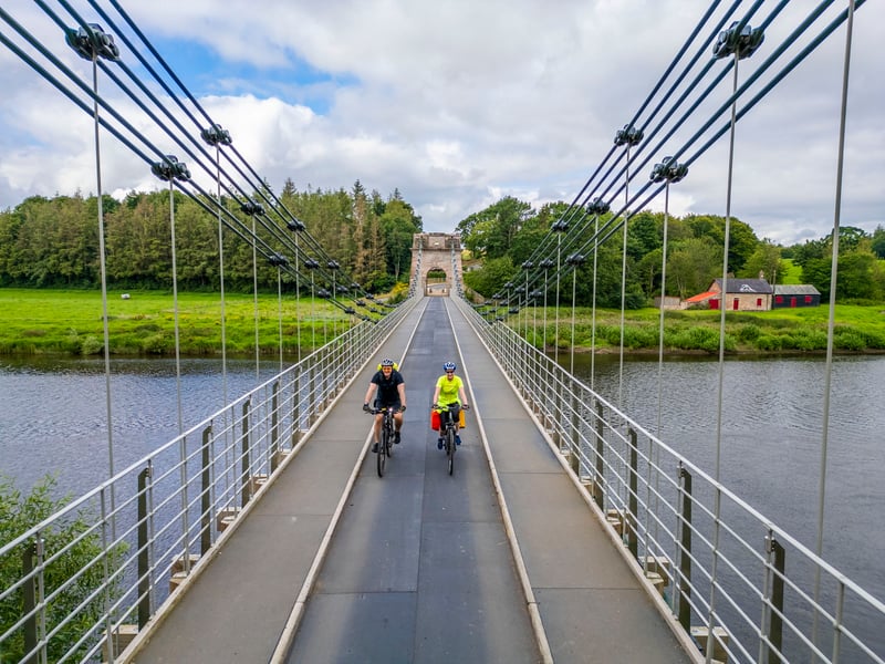 The Union Chain Bridge, Berwick upon Tweed on the England Scotland border