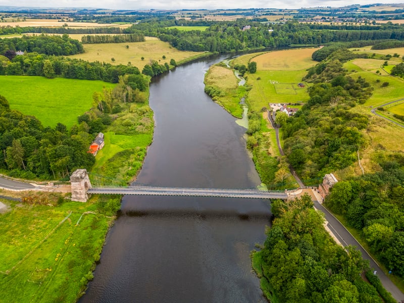 The Union Chain Bridge, Berwick upon Tweed on the England Scotland border