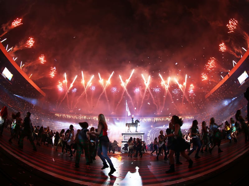 As darkness fell fireworks lit up the sky.