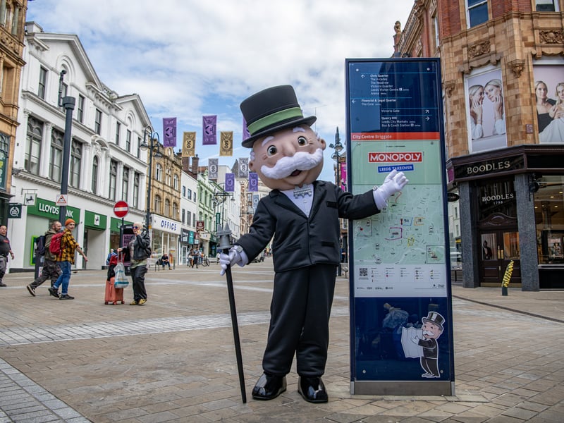 Huge game tokens have been scattered across city centre locations.