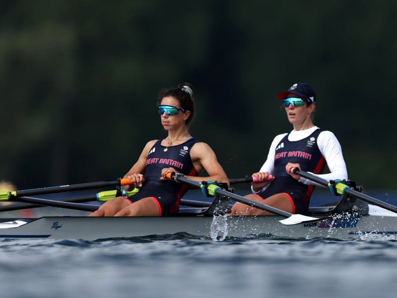Imogen Grant (right) and Emily Craig (left) took the gold in the lightweight women's double sculls at Vaires-Sur-Marne Nautical Stadium.