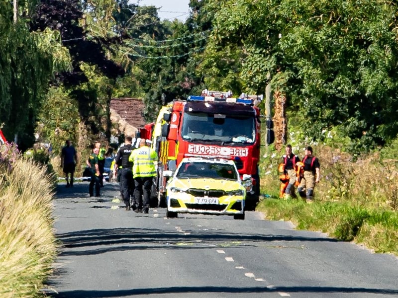Emergency services were called to the incident involving a light aircraft near Thorganby, Selby, at 9.50am 