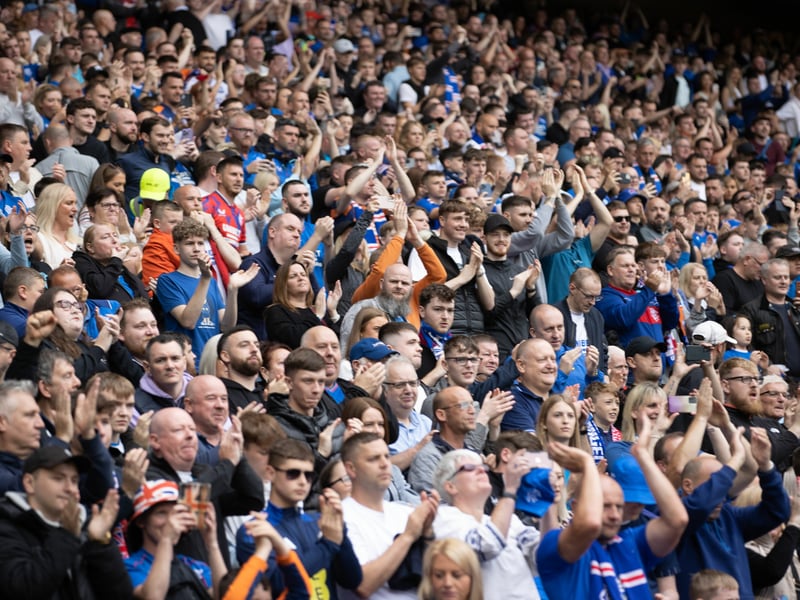 Fans applaud to the team onto the pitch against Manchester United at Murrayfield.