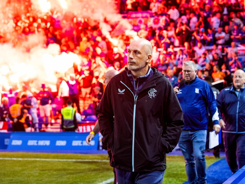 Gers boss Philippe Clement walks out amid an electric atmosphere against Birmingham City.