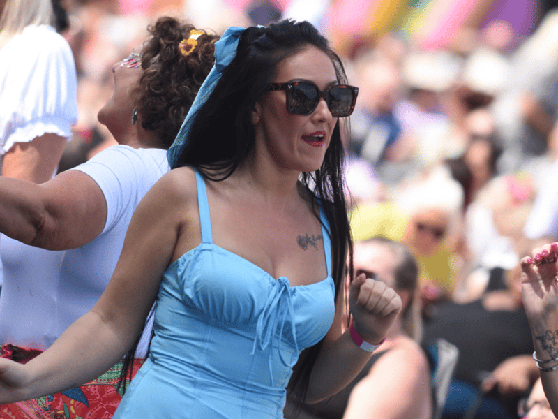 Fans were spotted singing and dancing throughout the afternoon.