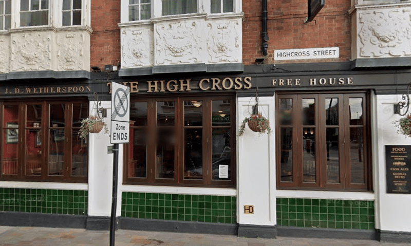 The High Cross, located on High Street in Leicester, is named after the cross which stood outside of the pub, the last remaining pillar of the Old Market House. The structure cost almost £100 to build in 1577, before being demolished in the 1770s, with all the pillars being sold or removed with the exception of the High Cross.