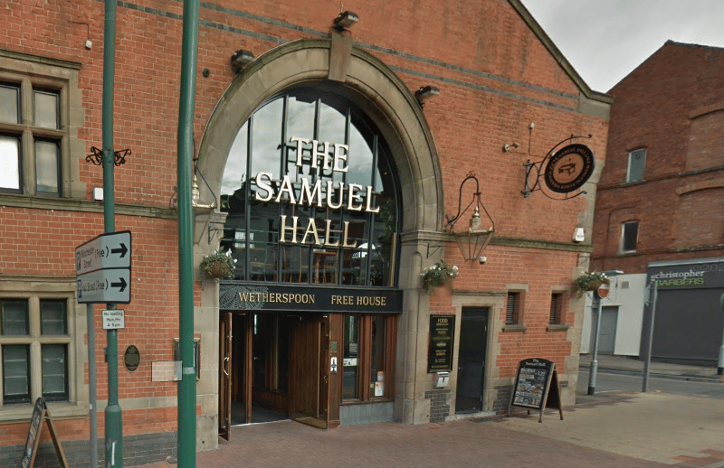 The Samuel Hall is named after lace manufacturer Samuel Hall who in 1825 purchased land in Sherwood and laid out the first streets. The building is part of the former Sherwood Electric Tram Depot, which was built in 1901. The premises underwent a refurbishment in 2010 to be made into a Wetherspoons pub.