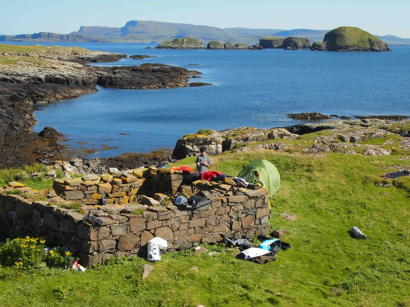 There are few signs of civilisation on the island, one being this stone enclosure